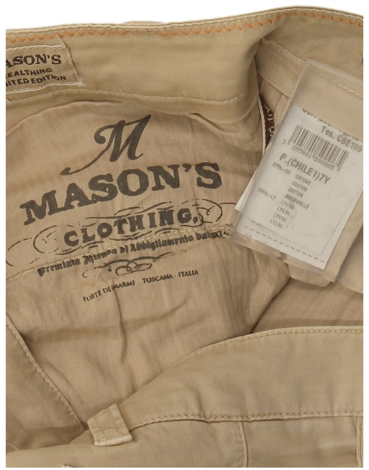 Calça cargo feminina slim da Mason W32 L33 algodão bege