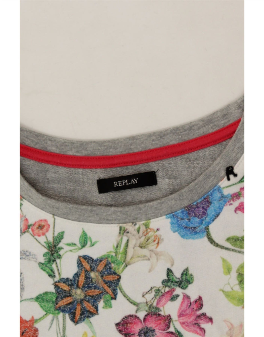 REPLAY Girls Sweatshirt Jumper 11-12 Years White Floral Cotton Vintage Replay and Second-Hand Replay from Messina Hembry 
