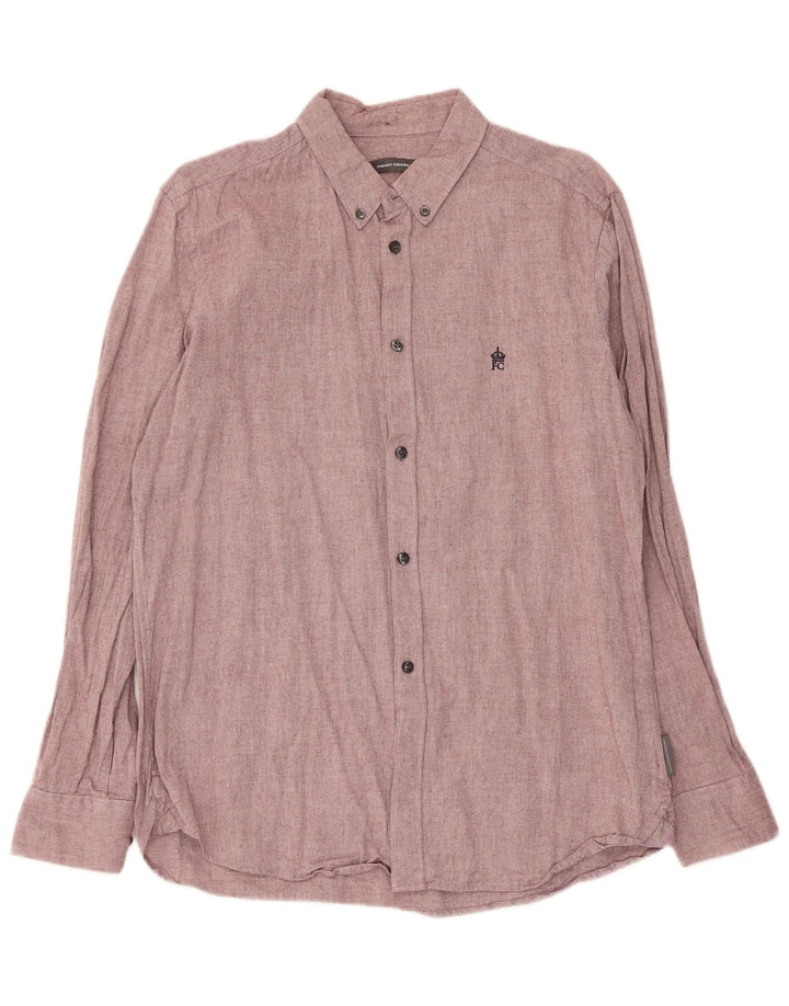 Camisa masculina French Connection grande algodão rosa