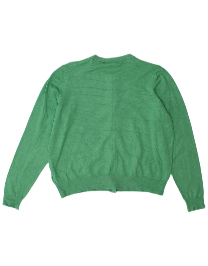 Suéter cardigã feminino Marks & Spencer UK 16 grande viscose verde