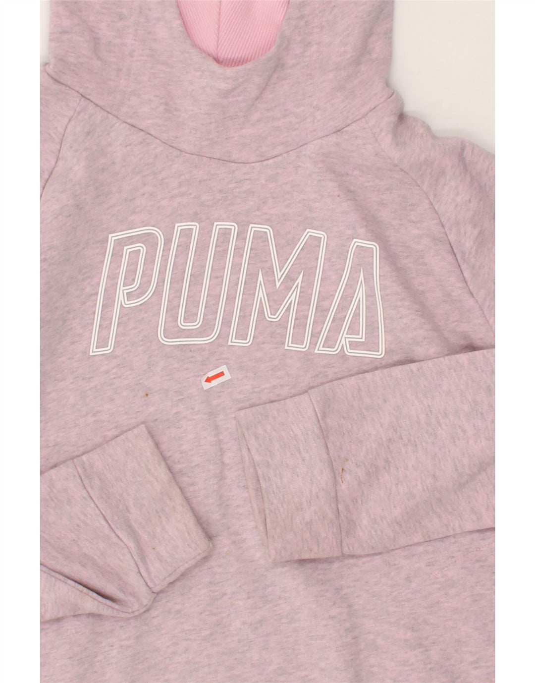 PUMA Womens Graphic Hoodie Jumper UK 14 Medium  Pink Cotton Vintage Puma and Second-Hand Puma from Messina Hembry 