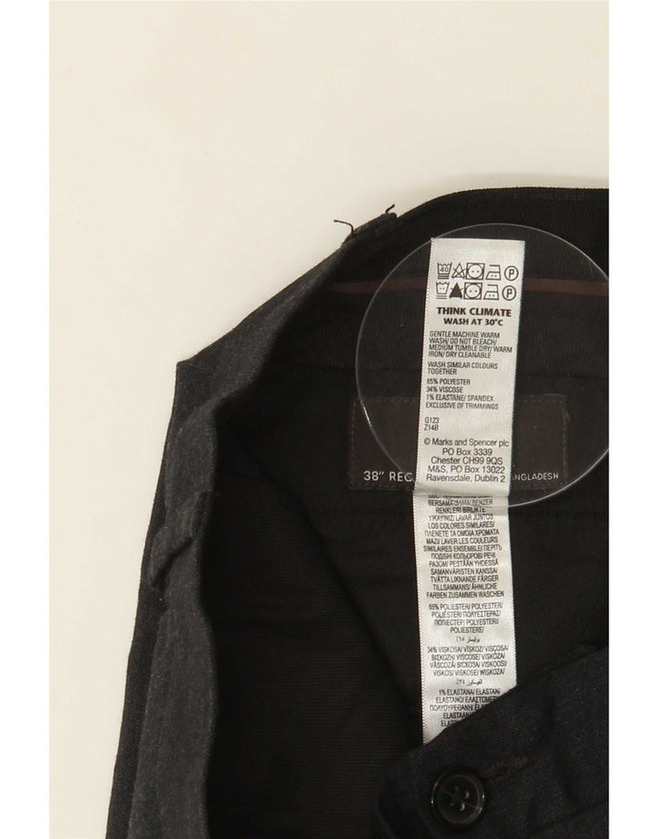 Calça masculina Marks & Spencer Slim Fit W38 L31 Cinza Poliéster