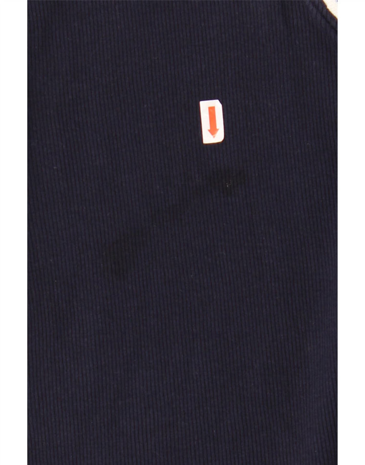 Top feminino RALPH LAUREN manga 3/4 UK 18 XL azul marinho algodão colorblock