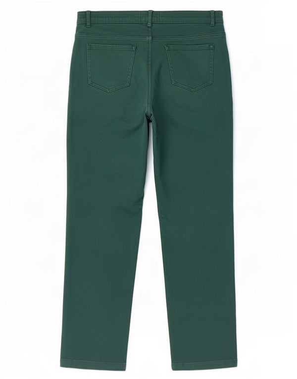 Calça feminina reta casual Marks & Spencer Reino Unido 16 grande W34 L27 verde