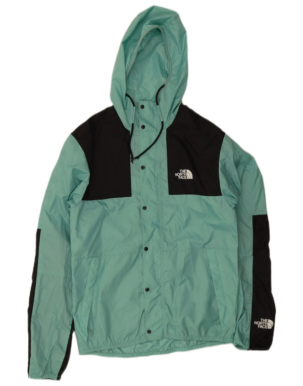 Jaqueta de chuva masculina com capuz The North Face UK 36 pequeno bloco colorido turquesa