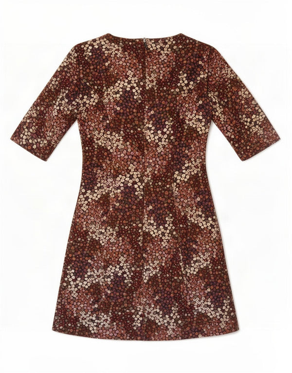 Vestido feminino Zara Trafaluc com bainha UK 6 XS marrom floral