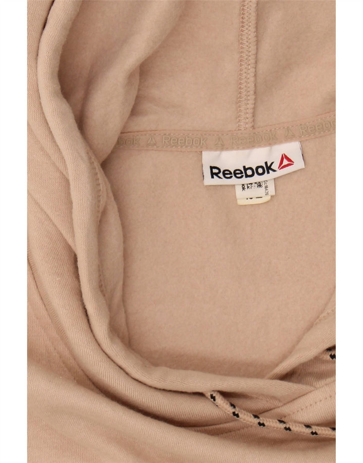 REEBOK Womens Graphic Hoodie Jumper UK 18 XL Beige Vintage Reebok and Second-Hand Reebok from Messina Hembry 
