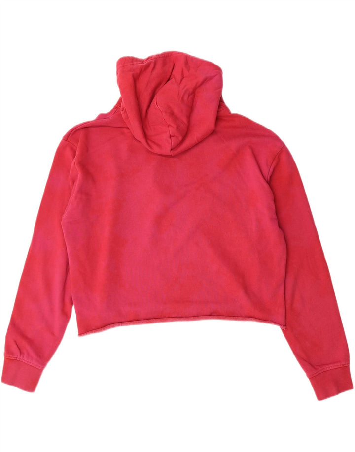 CHAMPION Womens Crop Oversized Hoodie Jumper UK 10 Small Pink Vintage Champion and Second-Hand Champion from Messina Hembry 