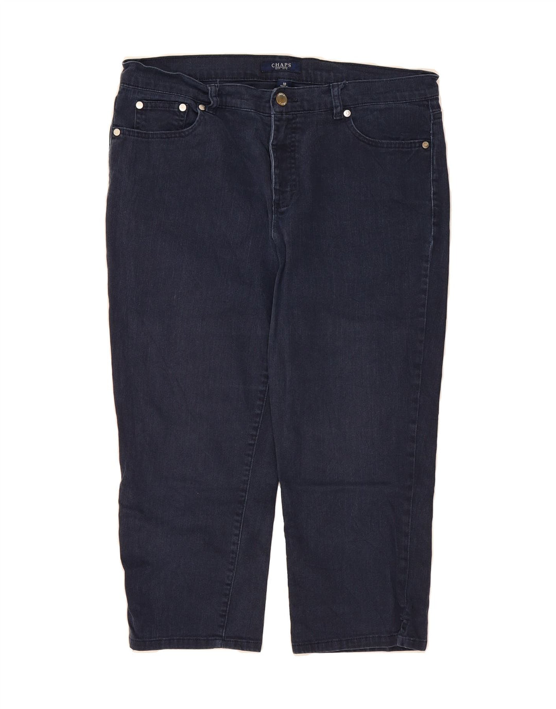 CHAPS Womens Capri Trousers US 10 Large W32 L20 Navy Blue Cotton Vintage Chaps and Second-Hand Chaps from Messina Hembry 