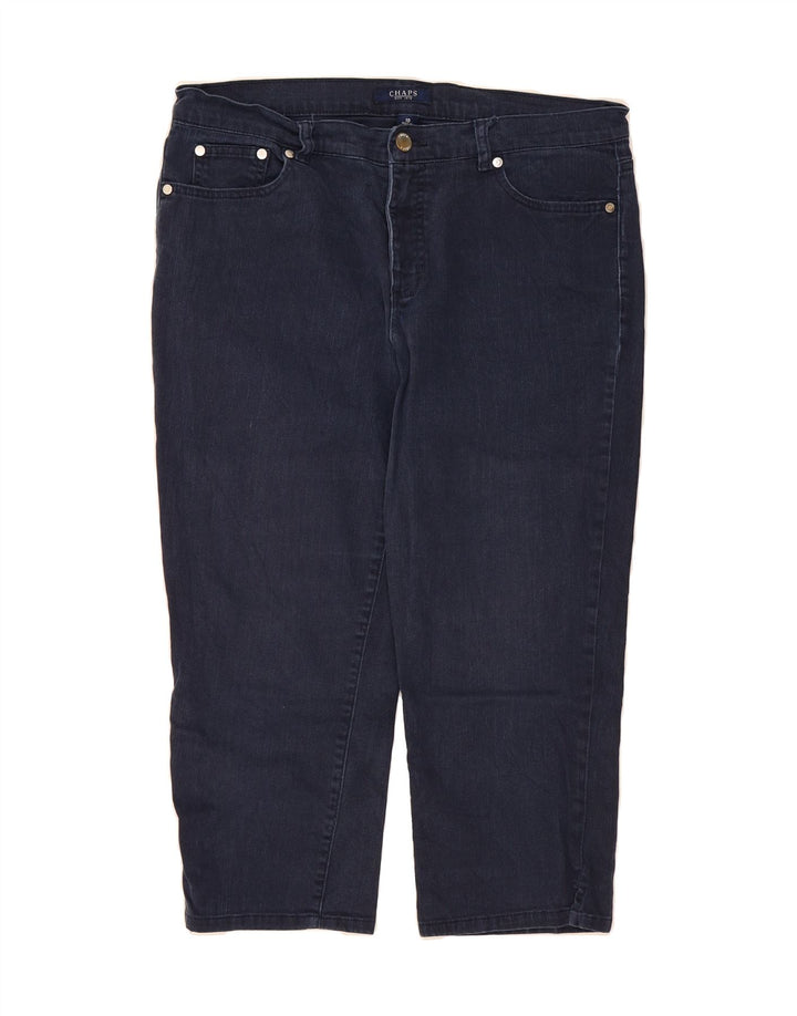 CHAPS Womens Capri Trousers US 10 Large W32 L20 Navy Blue Cotton Vintage Chaps and Second-Hand Chaps from Messina Hembry 