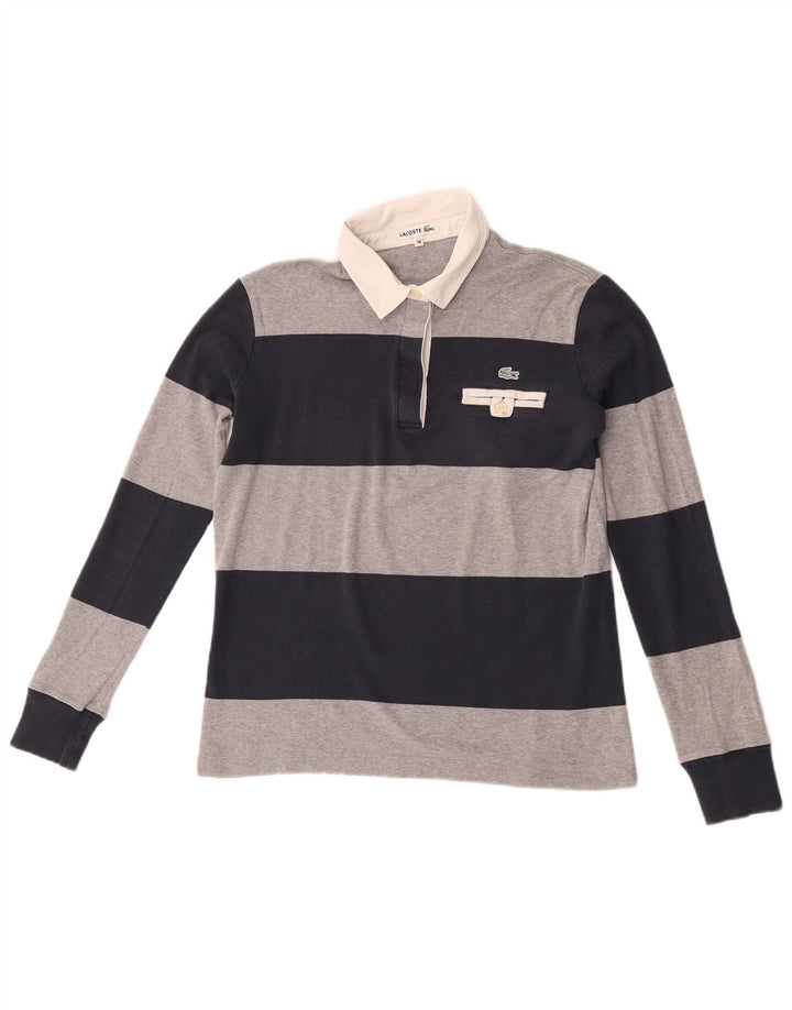 Lacoste camisa polo feminina rugby tamanho 38 médio azul marinho listrado