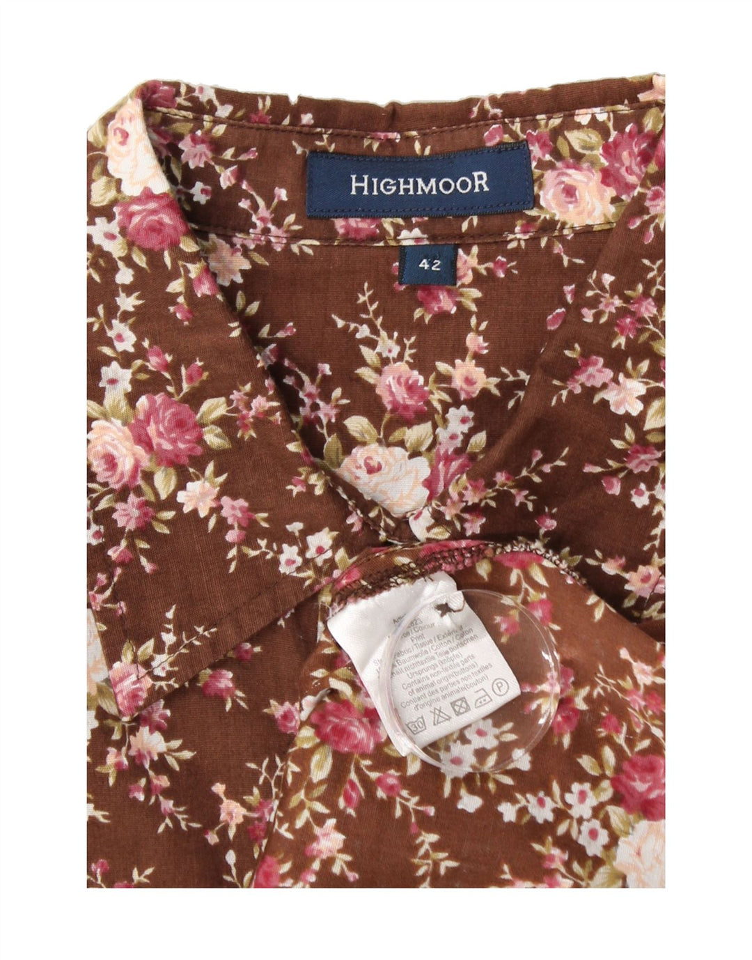 HIGHMOOR Womens Shirt IT 42 Medium Brown Floral Cotton Vintage Highmoor and Second-Hand Highmoor from Messina Hembry 
