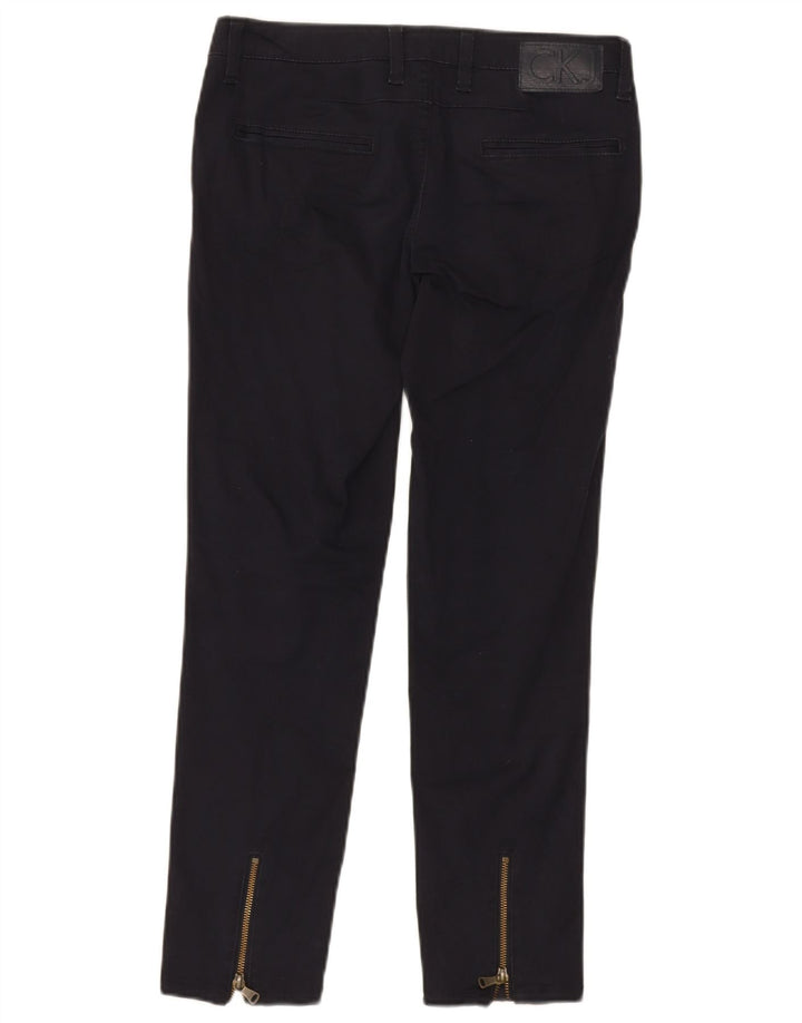 CALVIN KLEIN Calça feminina justa cortada W27 L25 algodão azul marinho