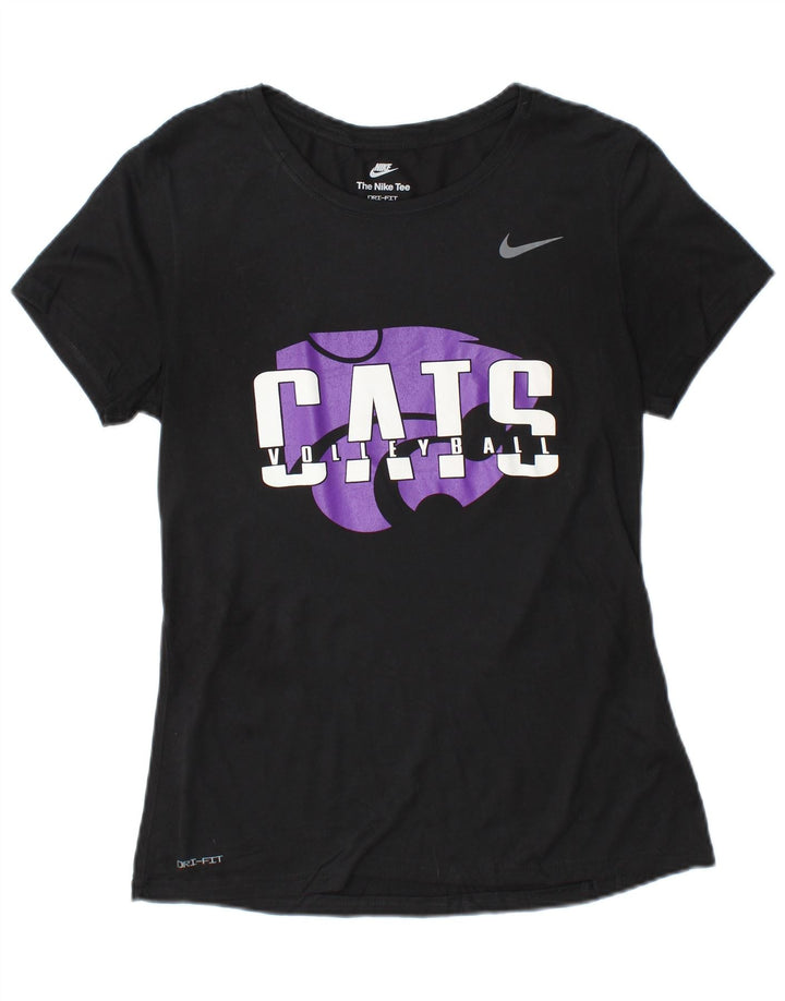Camiseta feminina Nike Cats Volleyball Graphic Top UK 12 Médio Preto