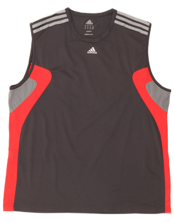 Adidas Mens Climacool Vest Top XL Cinza Colourblock Poliéster