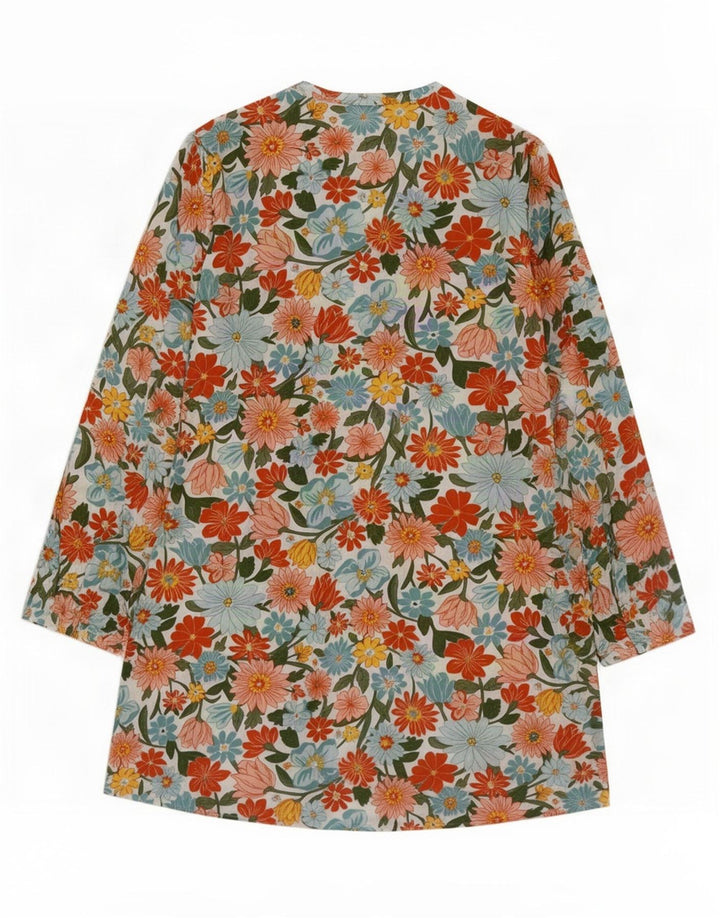 Vestido túnica feminino Seasalt Cornwall Reino Unido 14 grande floral multicolorido