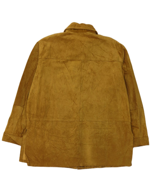 Jaqueta de camurça feminina vintage IT 48 XL cáqui