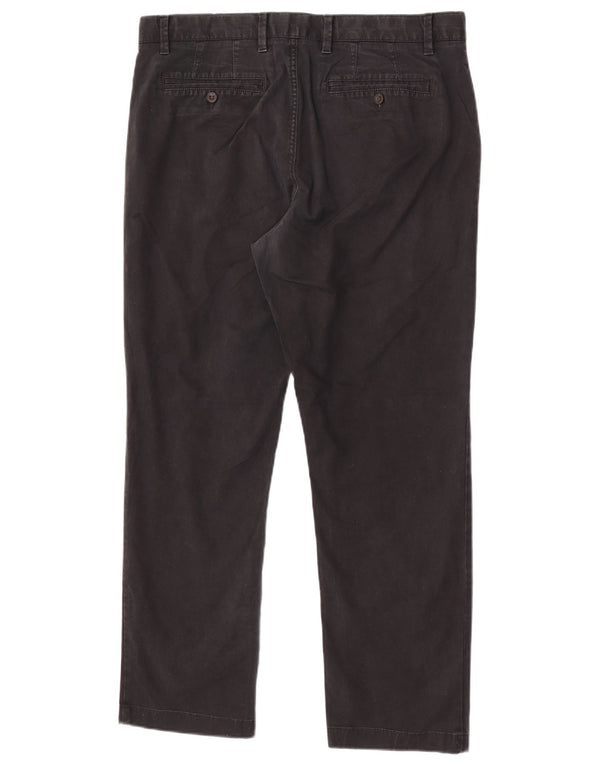 Calça chino reta masculina John Lewis W36 L29 algodão azul marinho