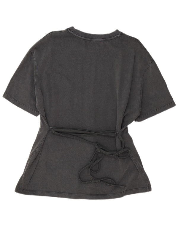 Camiseta feminina Zara UK 18 XL algodão cinza