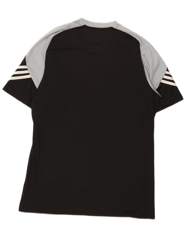 Adidas Mens Climalite Camiseta Top Médio Preto Colorblock Poliéster