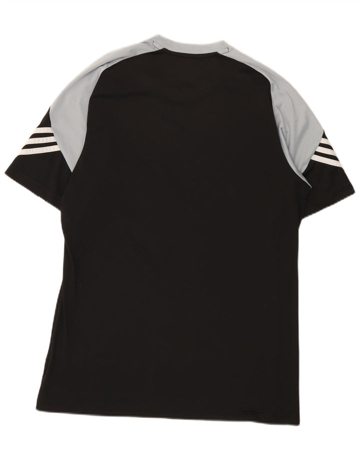 Adidas Mens Climalite Camiseta Top Médio Preto Colorblock Poliéster