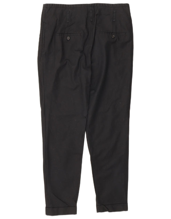 Zara Womens Slim Casual Trousers Medium W28 L26 Black Cotton