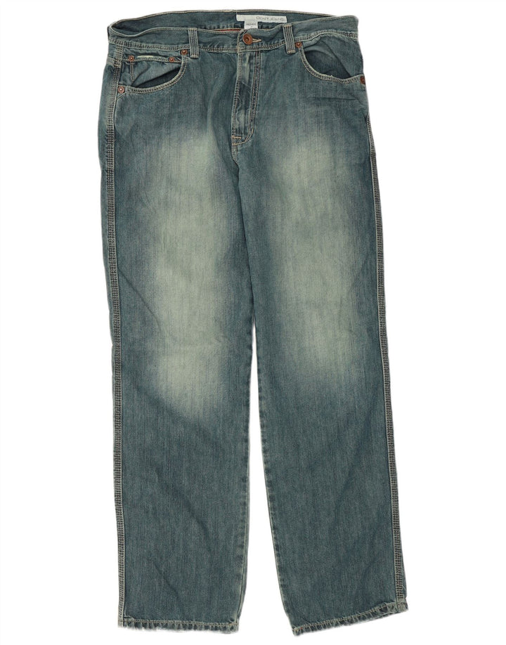 DKNY Masculino Soho Straight Jeans W34 L32 Azul Algodão
