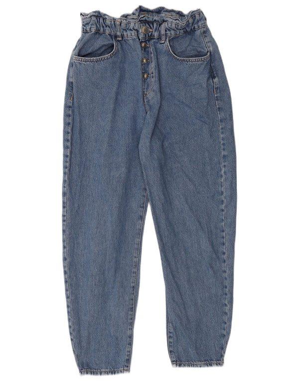 Zara Womens High Waist Cropped Jeans EU 38 Small W30 L24 Blue Cotton