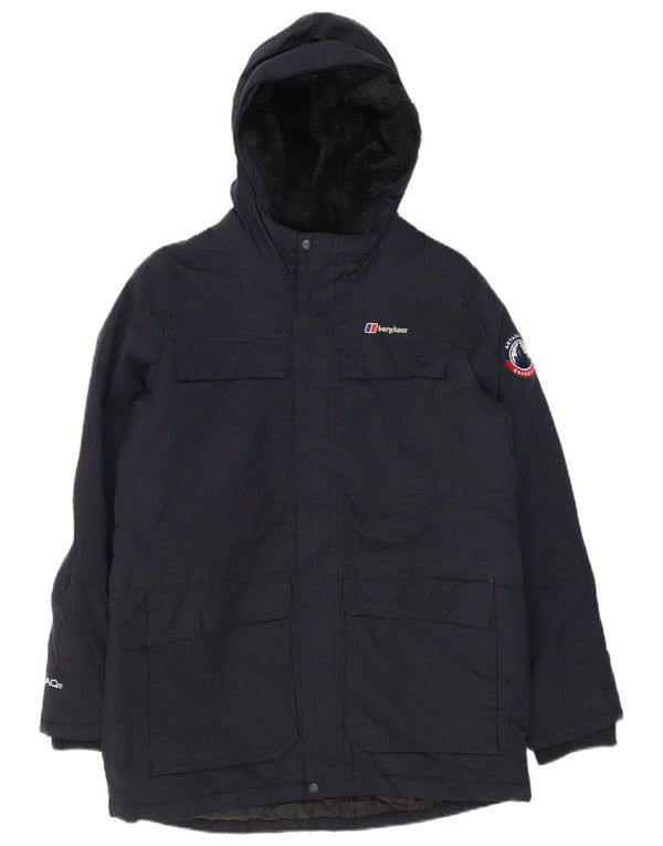 Casaco corta-vento com capuz para meninos Berghaus 12-13 anos preto poliéster