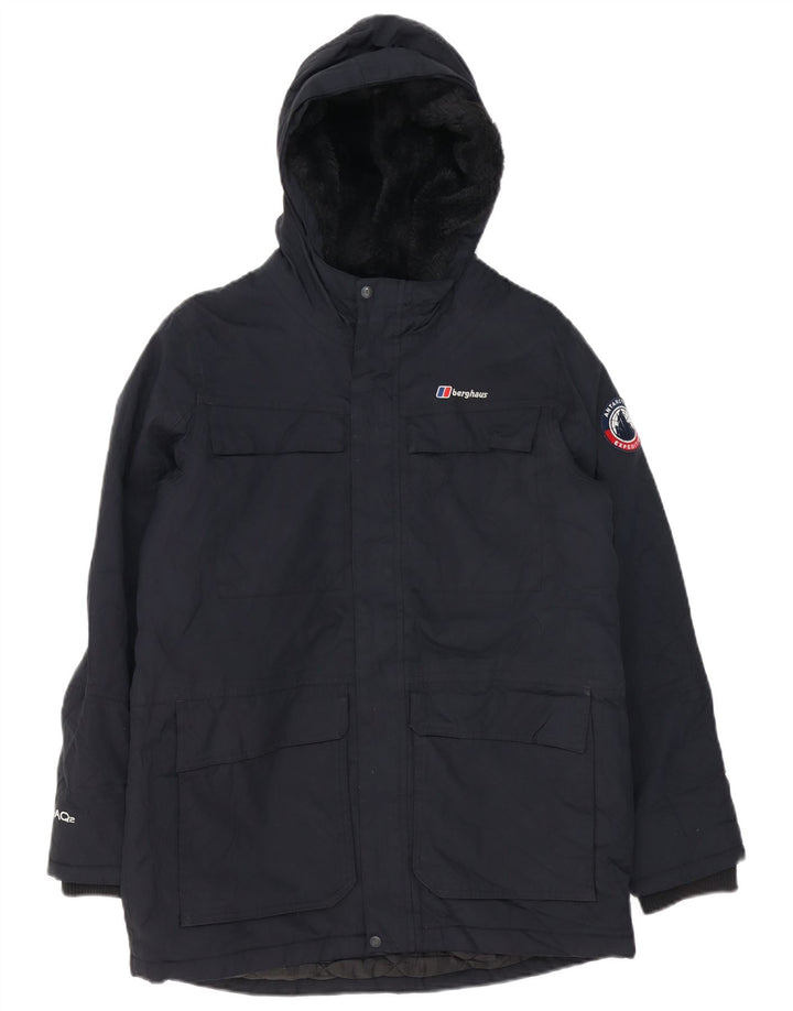 Casaco corta-vento com capuz para meninos Berghaus 12-13 anos preto poliéster
