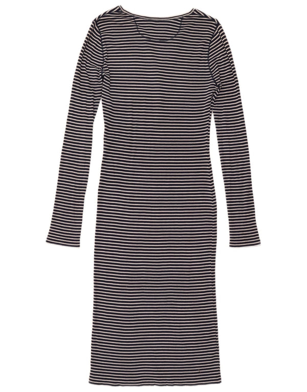 Vestido t-shirt feminino Polo Ralph Lauren UK 10 pequeno listrado azul marinho