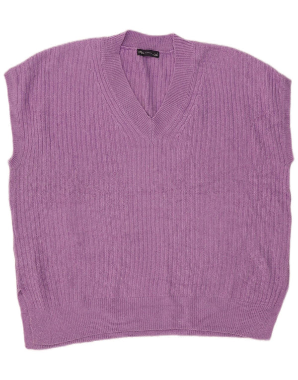 Regata feminina Marks & Spencer com colete superdimensionado Reino Unido 16 grande acrílico roxo
