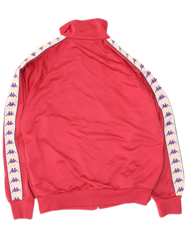 Kappa Womens Graphic Oversized Tracksuit Top Jacket UK 6 XS Vermelho Colourblock
