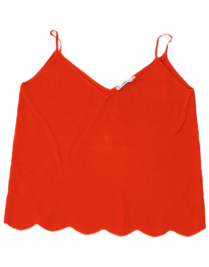 Zara Womens Cami Top UK 12 Médio Vermelho