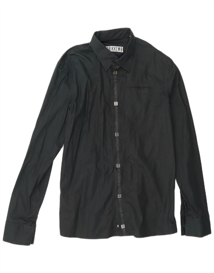 Camisa gráfica masculina BIKKEMBERGS grande algodão preto