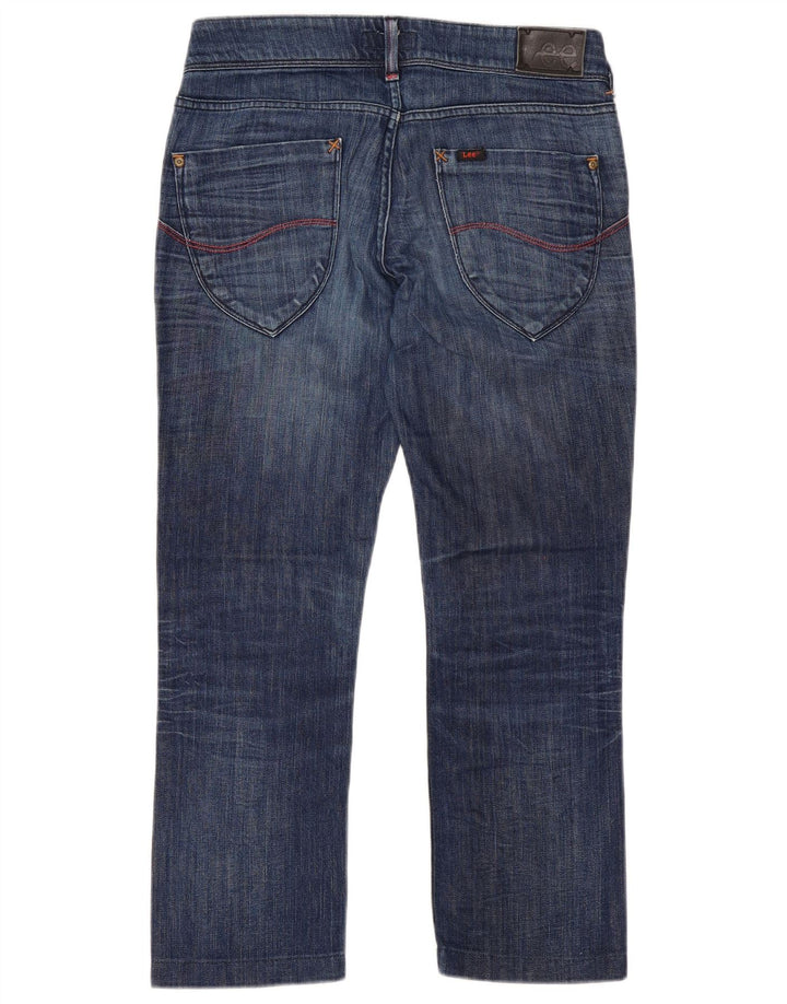 Lee Womens Amy Straight Jeans W30 L25 Azul Marinho Algodão