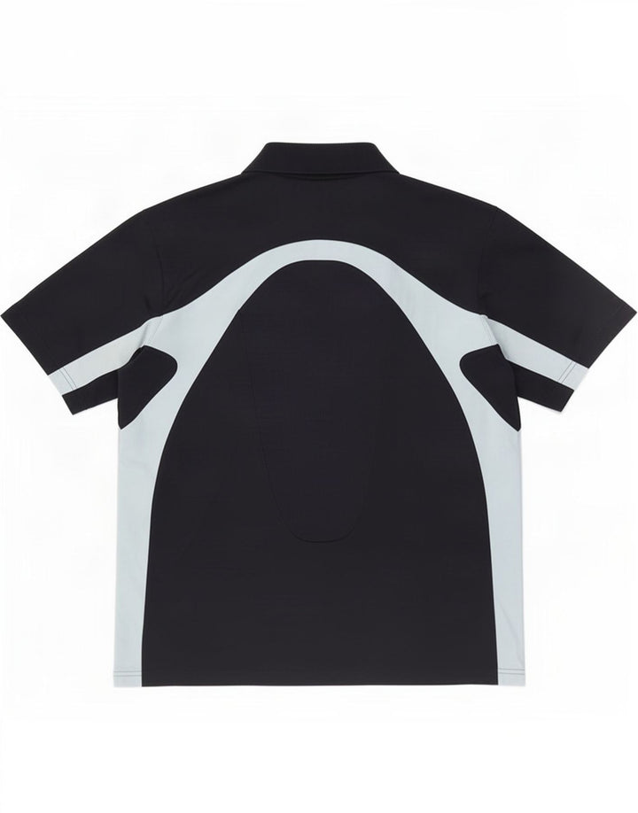 Adidas Mens Polo Shirt Grande Preto Colorblock Poliéster