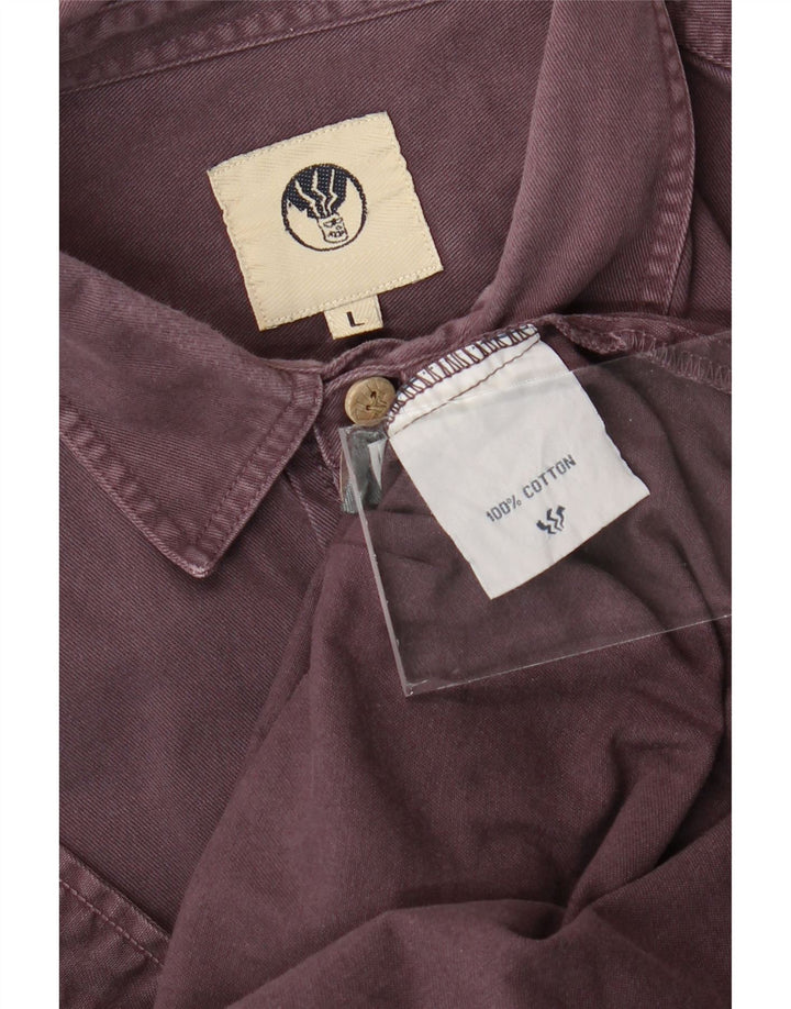 Camisa masculina Fat Face grande algodão roxo