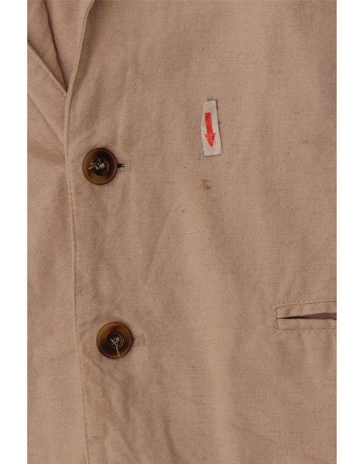 Jaqueta Blazer Masculina Pioneer com 2 Botões Reino Unido 36 Algodão Bege Pequeno