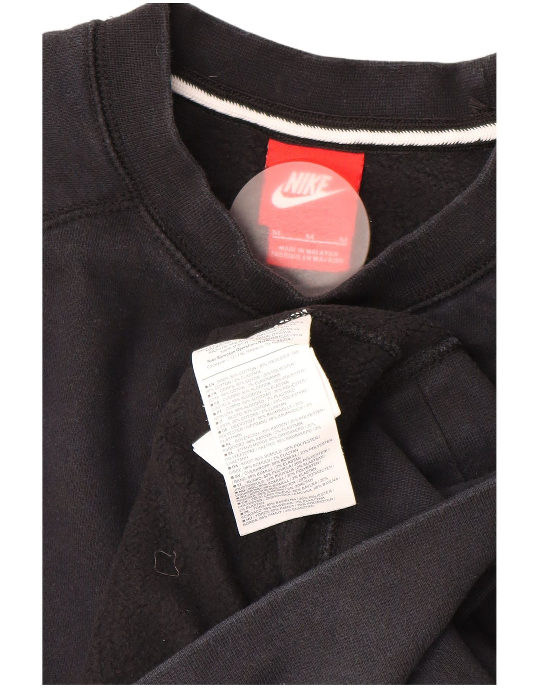 NIKE Mens Moletom Jumper Médio Algodão Preto