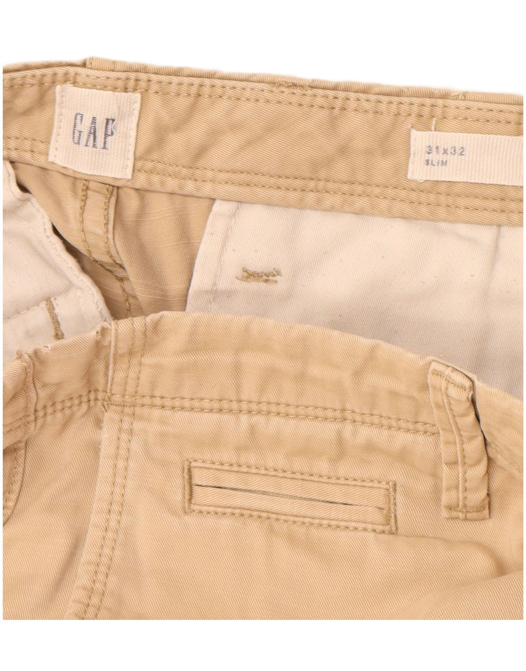 Calça Chino Masculina Slim GAP W31 L32 Algodão Bege