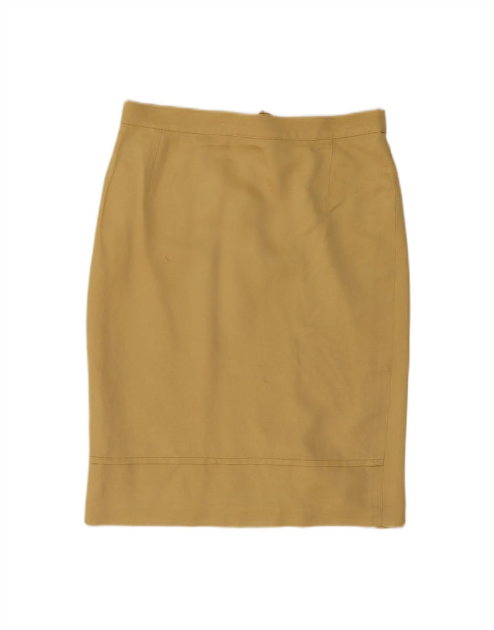 Saia lápis feminina MAX MARA W32 grande seda amarela