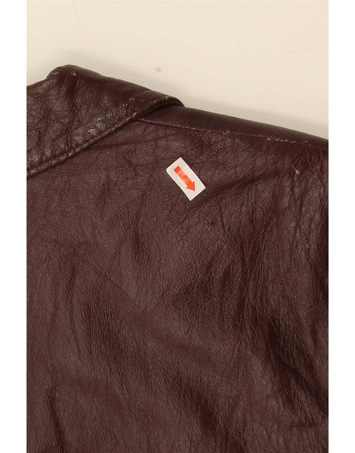 Jaqueta blazer feminina vintage com 4 botões Reino Unido 14 grande Borgonha