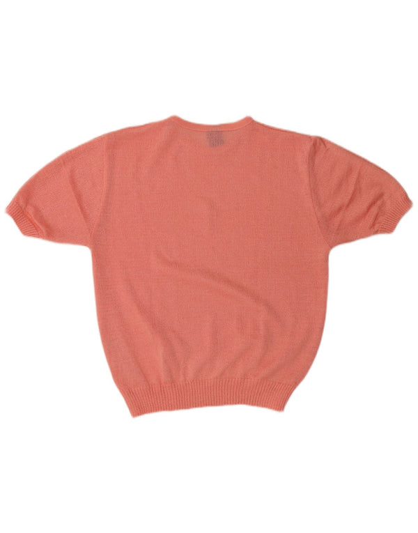 Blusa feminina vintage manga curta top IT 44 médio rosa acrílico