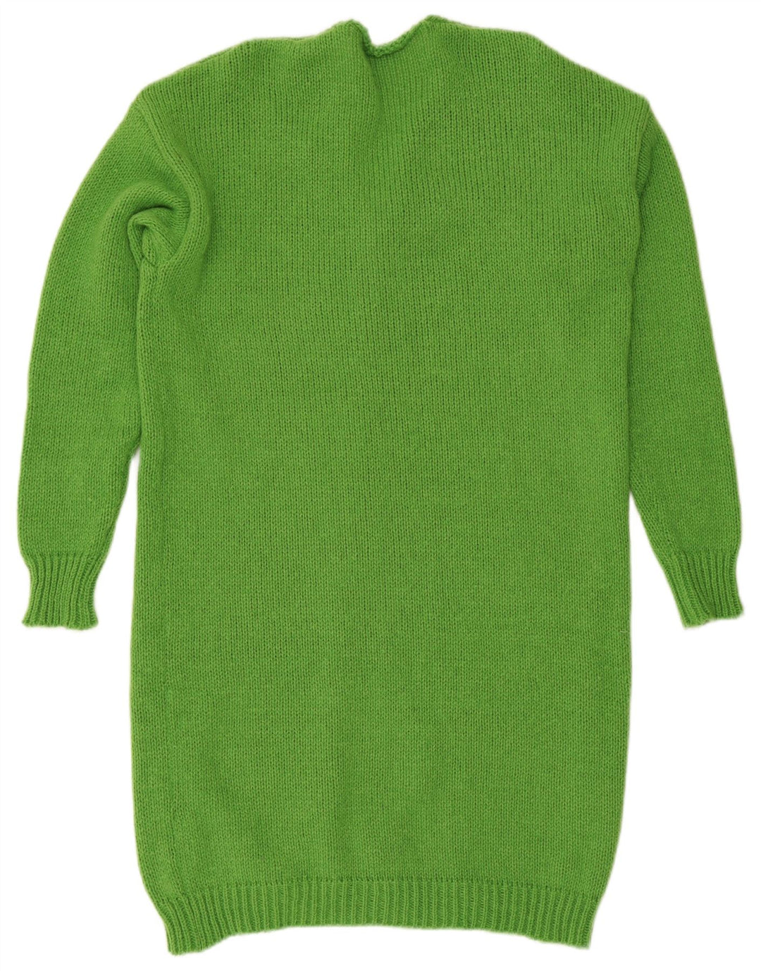 Camisola aberta do cardigan do espinhel das mulheres do vintage poliéster verde médio Reino Unido 14