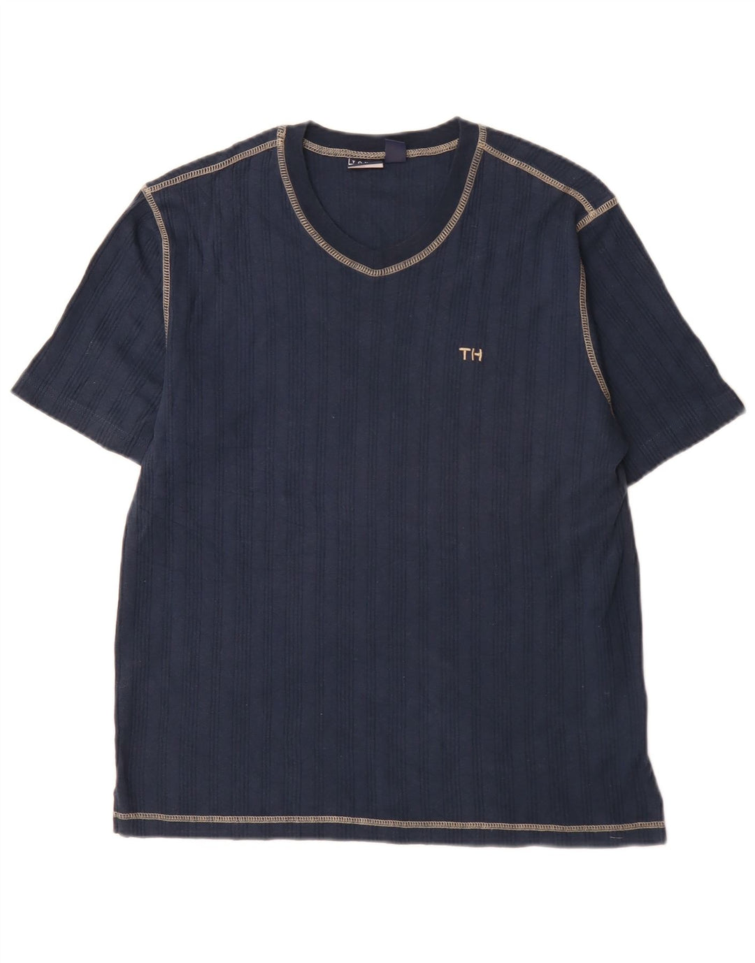 Camiseta masculina Tommy Hilfiger Top médio algodão azul marinho