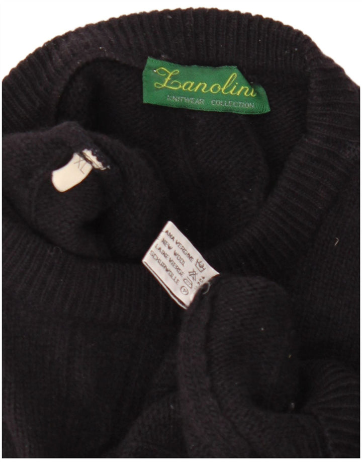 Suéter masculino Zanolini com gola redonda XL lã virgem azul marinho