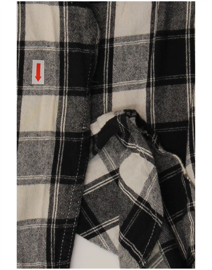 Camisa feminina de flanela LEVI'S Reino Unido 10 pequena xadrez preta de algodão