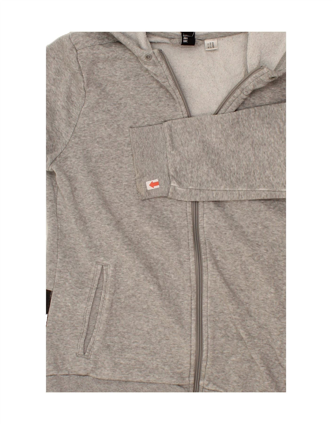 ADIDAS Womens Graphic Zip Hoodie Sweater UK 12 Medium Grey Colourblock Vintage Adidas and Second-Hand Adidas from Messina Hembry 