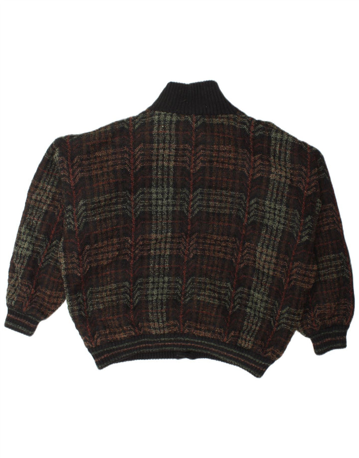 Lancetti Mens Knit Bomber Jacket UK 40 Grande Xadrez Verde